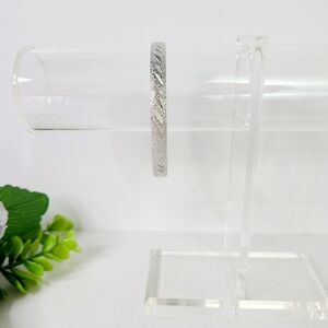 Monet Silver-Tone Etched Bangle Bracelet